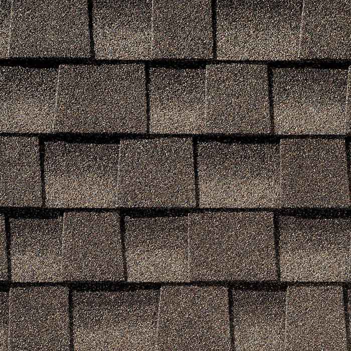 Close up photo of GAF's Timberline HD Mission shingle swatch